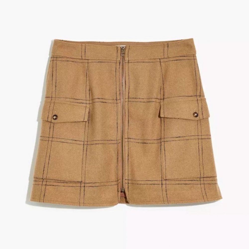 Madewell (Re)sourced Zip Front Mini Skirt in Windowpane